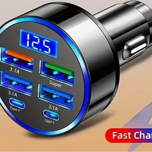 Black Multi-Port USB Car Charger